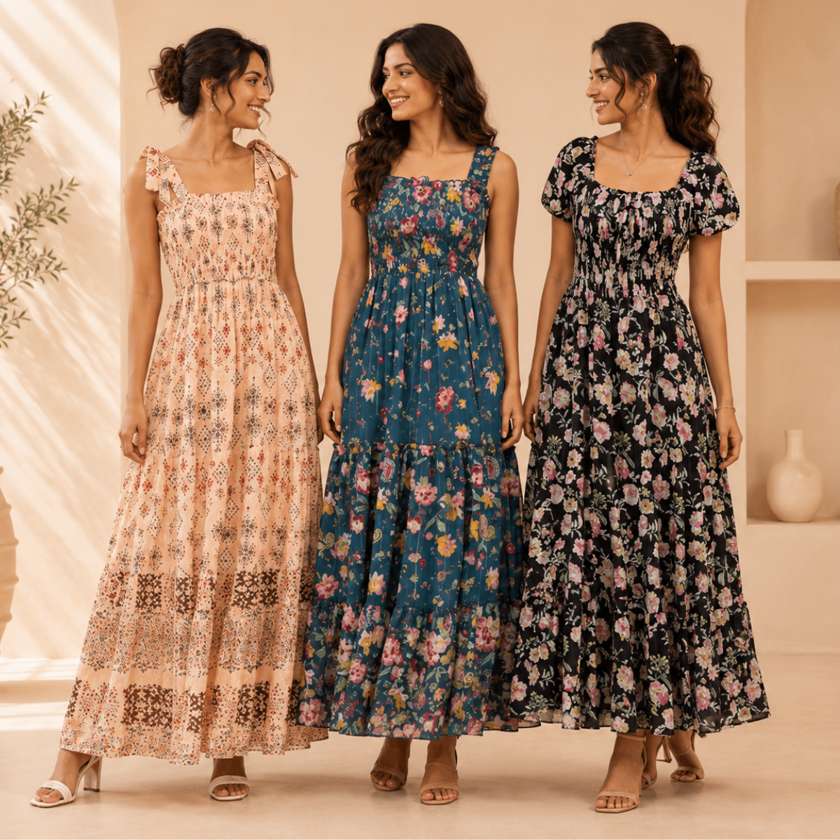 3 Printed Maxi Dress – Style Meets Comfort | MD-04