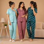 3 Cotton Night Suit For Women (N-7)