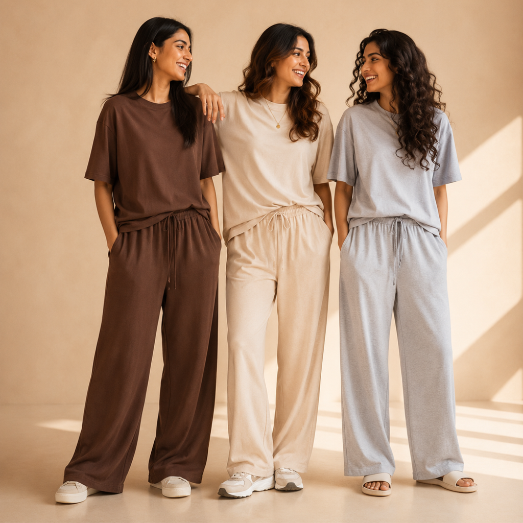 3 Sets Women's T-Shirts With Trousers (K-4)