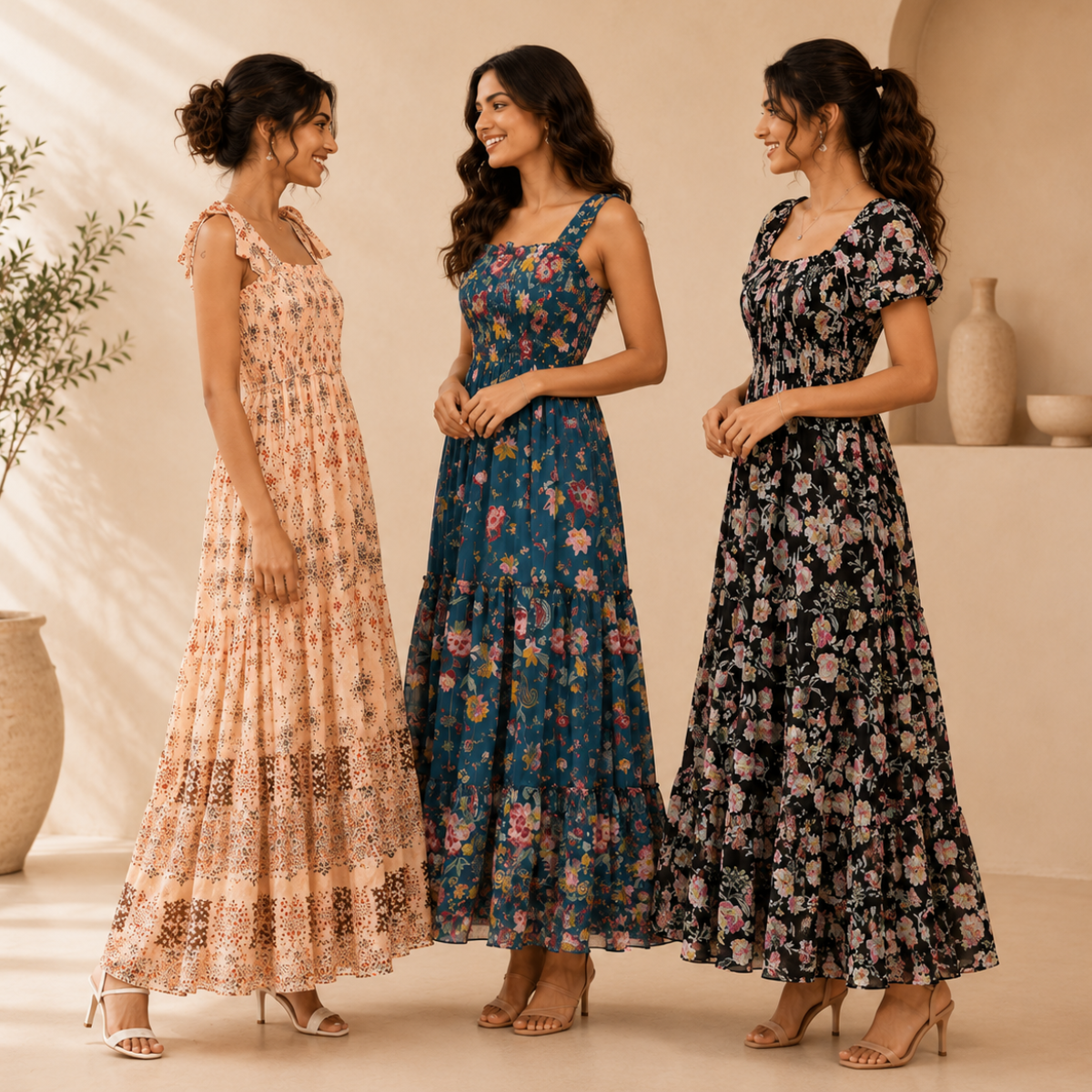 3 Printed Maxi Dress – Style Meets Comfort | MD-04