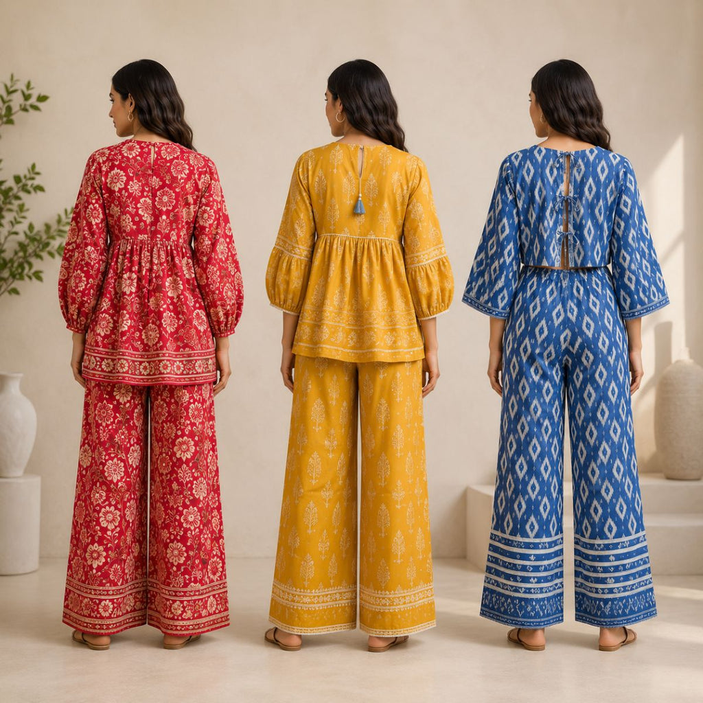 Printed Co-Ord | Pack of 3 | Casual Ethnic Fusion Wear | CC-017