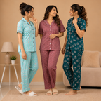 3 Cotton Night Suit For Women (N-7)