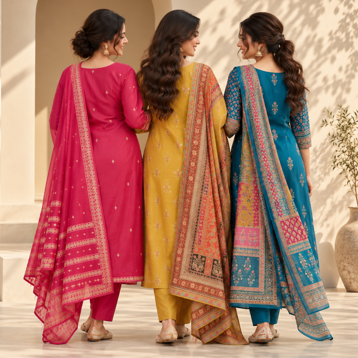 3 Women’s Stylish Kurta Set With Dupatta | KS-3