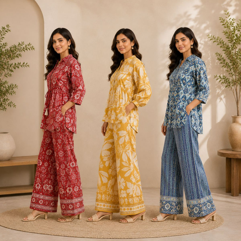 Printed Co-Ord | Pack of 3 | Casual Ethnic Fusion Wear | CC-017