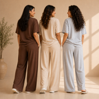 3 Sets Women's T-Shirts With Trousers (K-4)