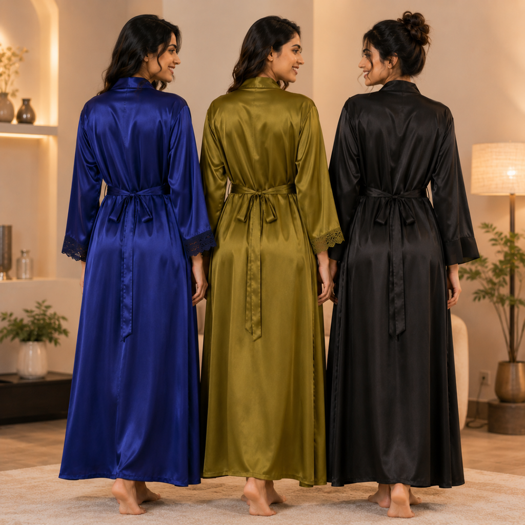 3 Soft Satin Nightwear ( N-4 )