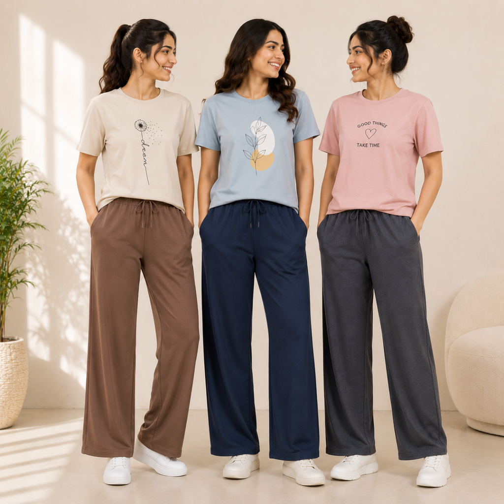 Women's Casual T-Shirt with Trouser Set ( T-5 )