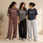 3 Sets Women's T-Shirts With Trousers (K-5)