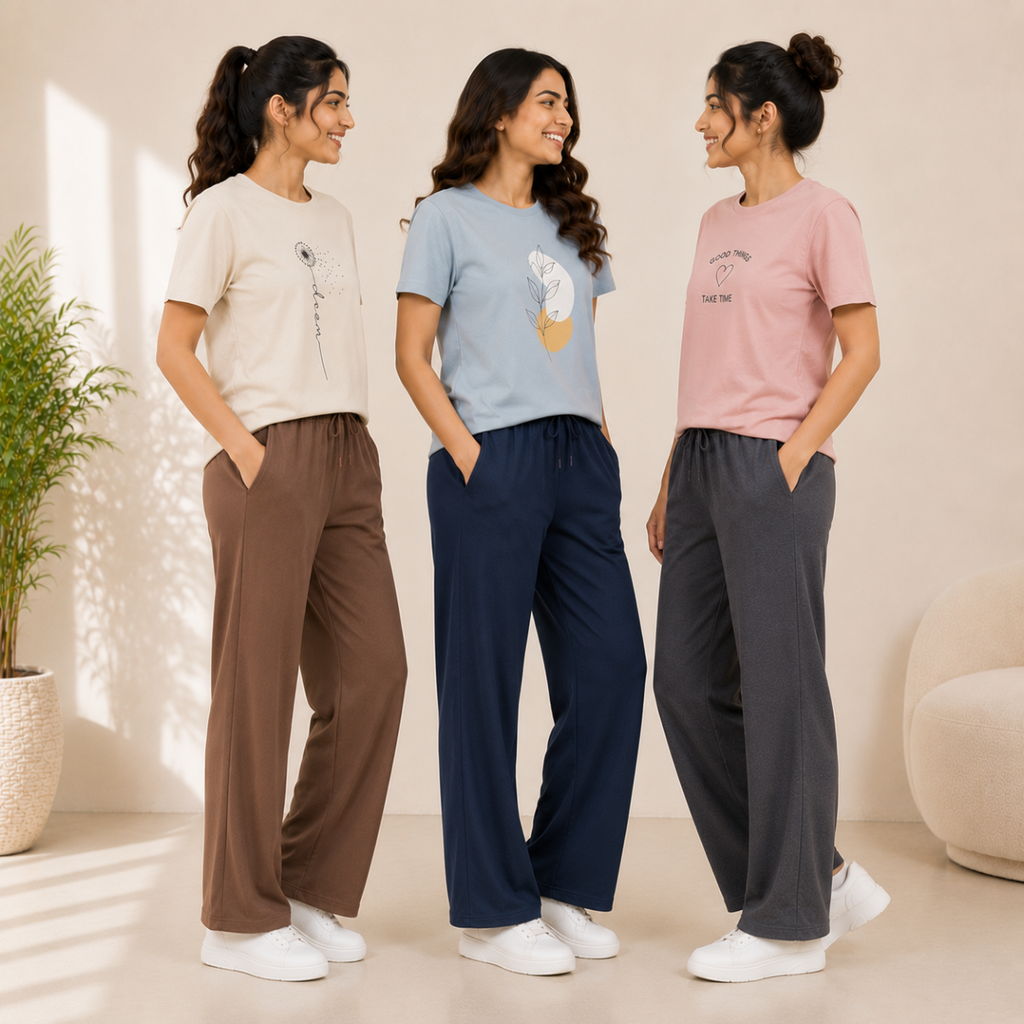 Women's Casual T-Shirt with Trouser Set ( T-5 )