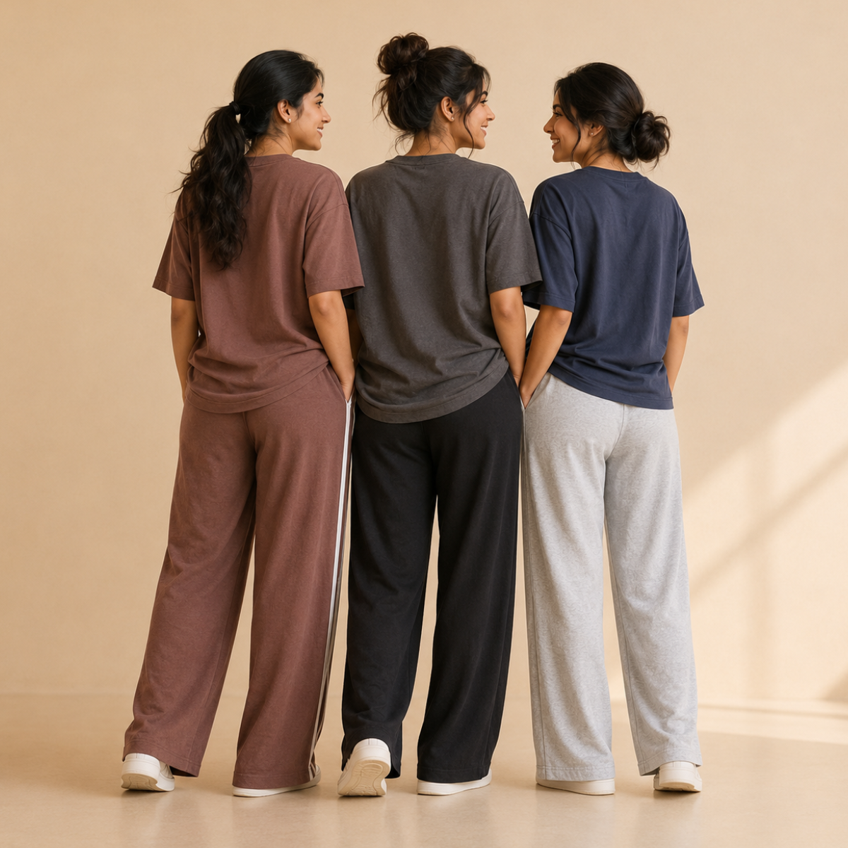 3 Sets Women's T-Shirts With Trousers (K-5)