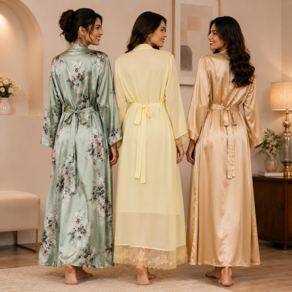 3 Soft Satin Nightwear ( N-5 )
