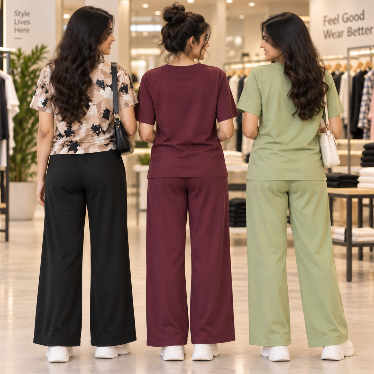3 Women’s Casual T-Shirt With Trouser  ( T4 )