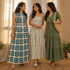 3 Women’s Printed Maxi Dress Collection ( P6 )