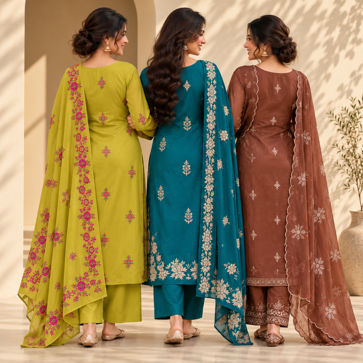 3 Women’s Stylish Kurta Set With Dupatta | KS-4