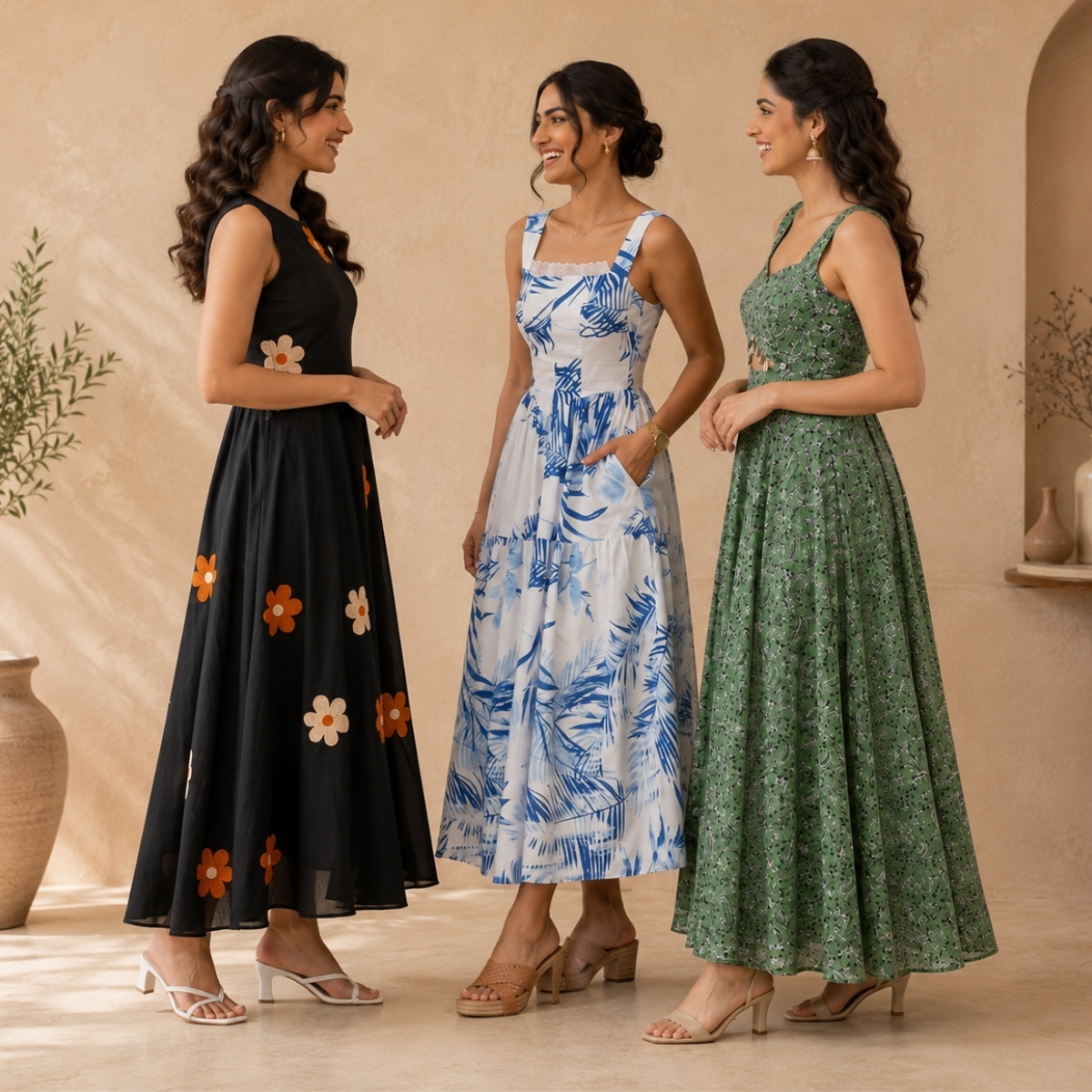 3 Printed Maxi Dress – Style Meets Comfort | MD-06