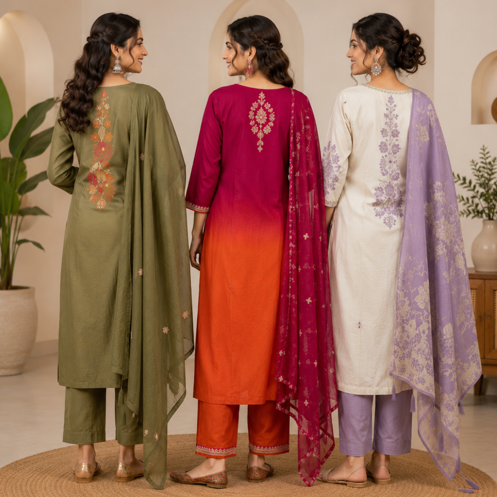 Women's 3 Kurti With Dupatta | Ethnic Wear (K-6)