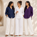 3 Linen Outfit Sets for Women ( L-7 )