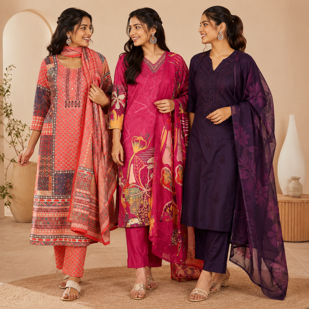 Women's 3 Kurti With Dupatta | Ethnic Wear (K-1)