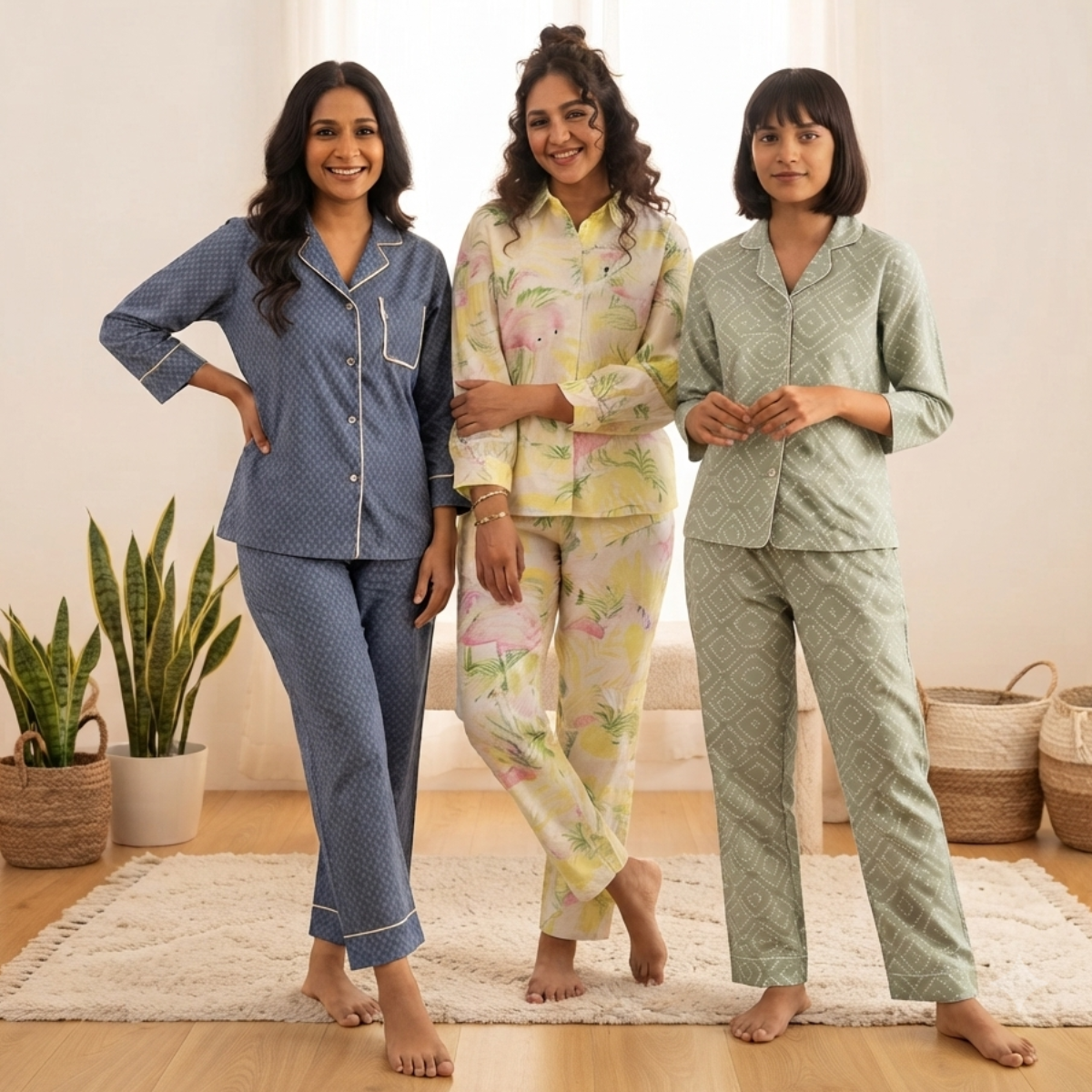 3 Women's Cotton Nightwear Set ( N-1 )