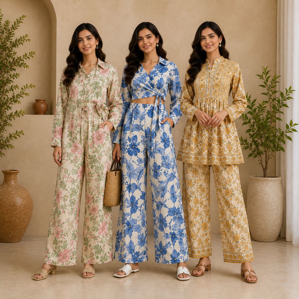 Printed Co-Ord | Pack of 3 | Casual Ethnic Fusion Wear | CC-016