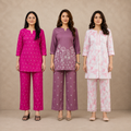 Printed Co-Ord | Pack of 3 | Casual Ethnic Fusion Wear | CC-013