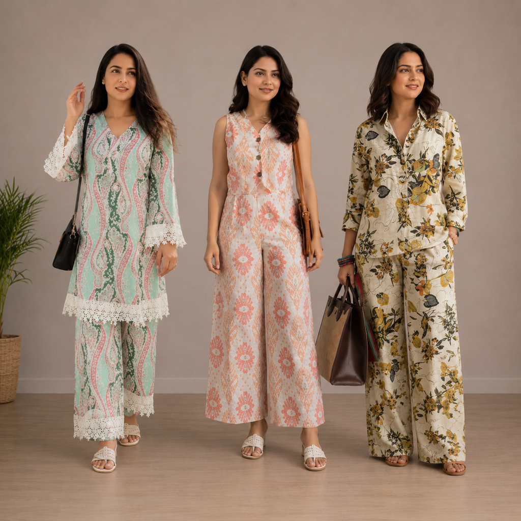 Printed Co-Ord | Pack of 3 | Casual Ethnic Fusion Wear | CC-011