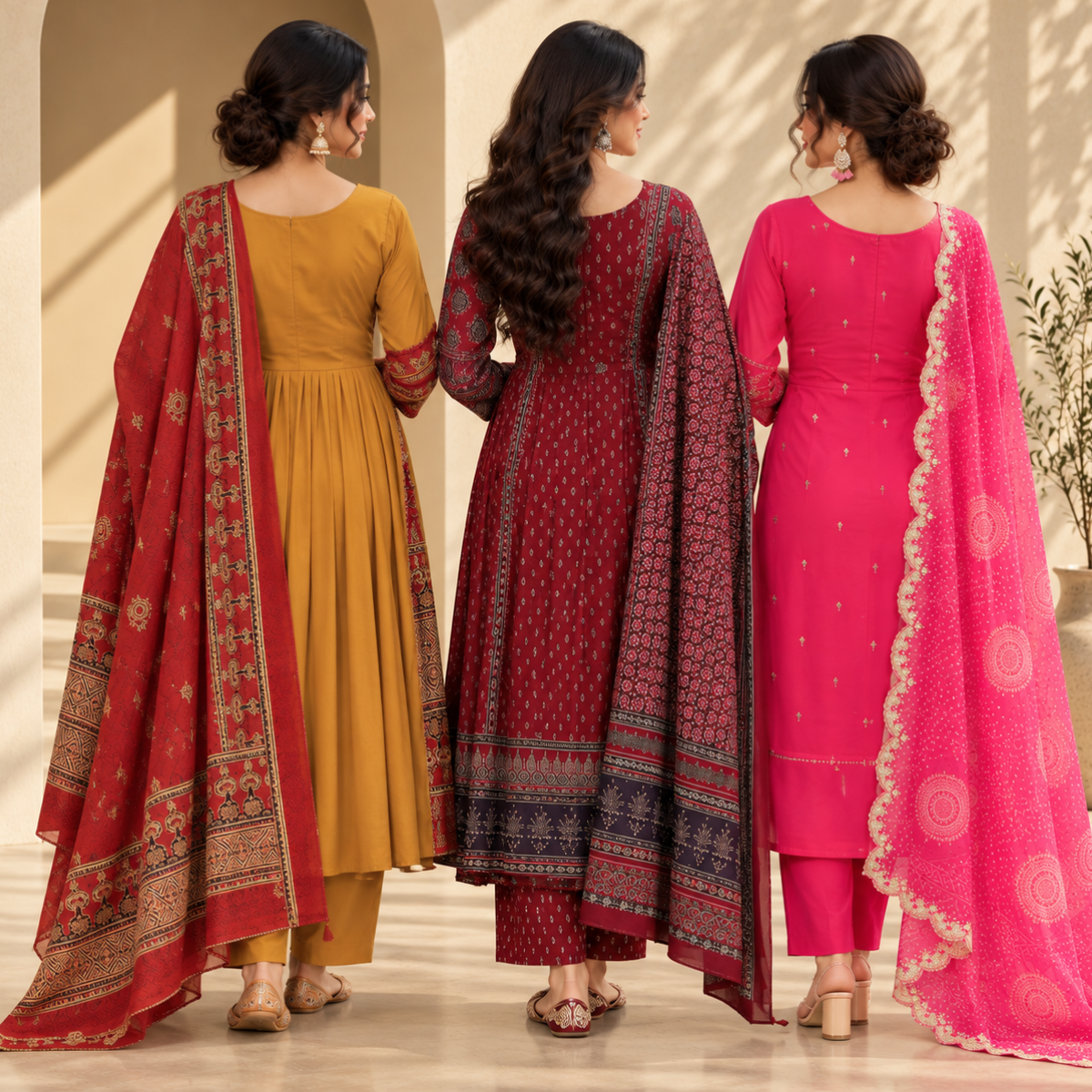 3 Women’s Stylish Kurta Set With Dupatta | KS-5