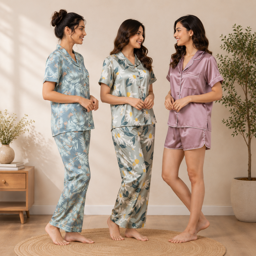 3 Combo Cotton Night Suits (C-7)