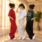 3 Women's Casual T-Shirt with Trouser Set | T-7