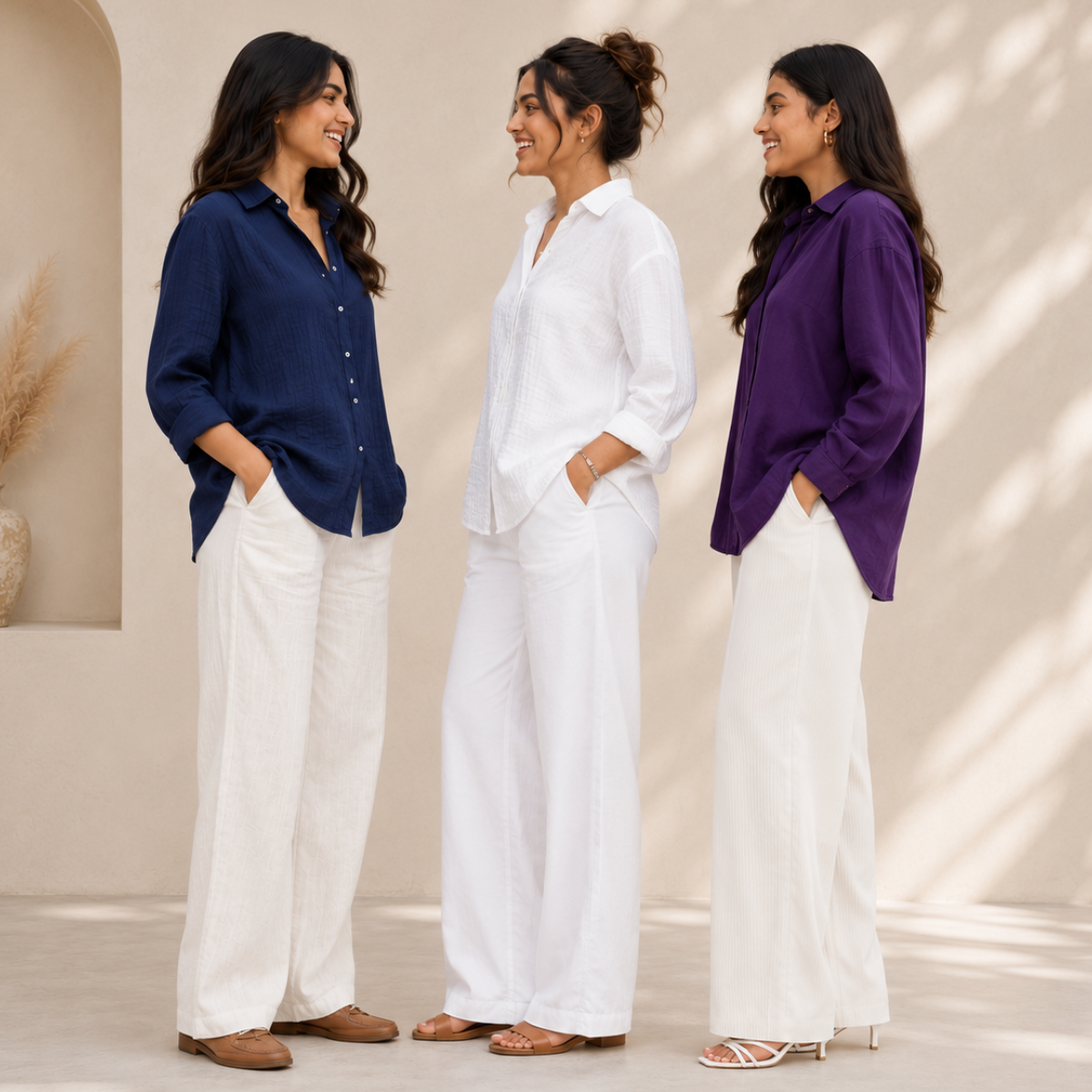 3 Linen Outfit Sets for Women ( L-7 )