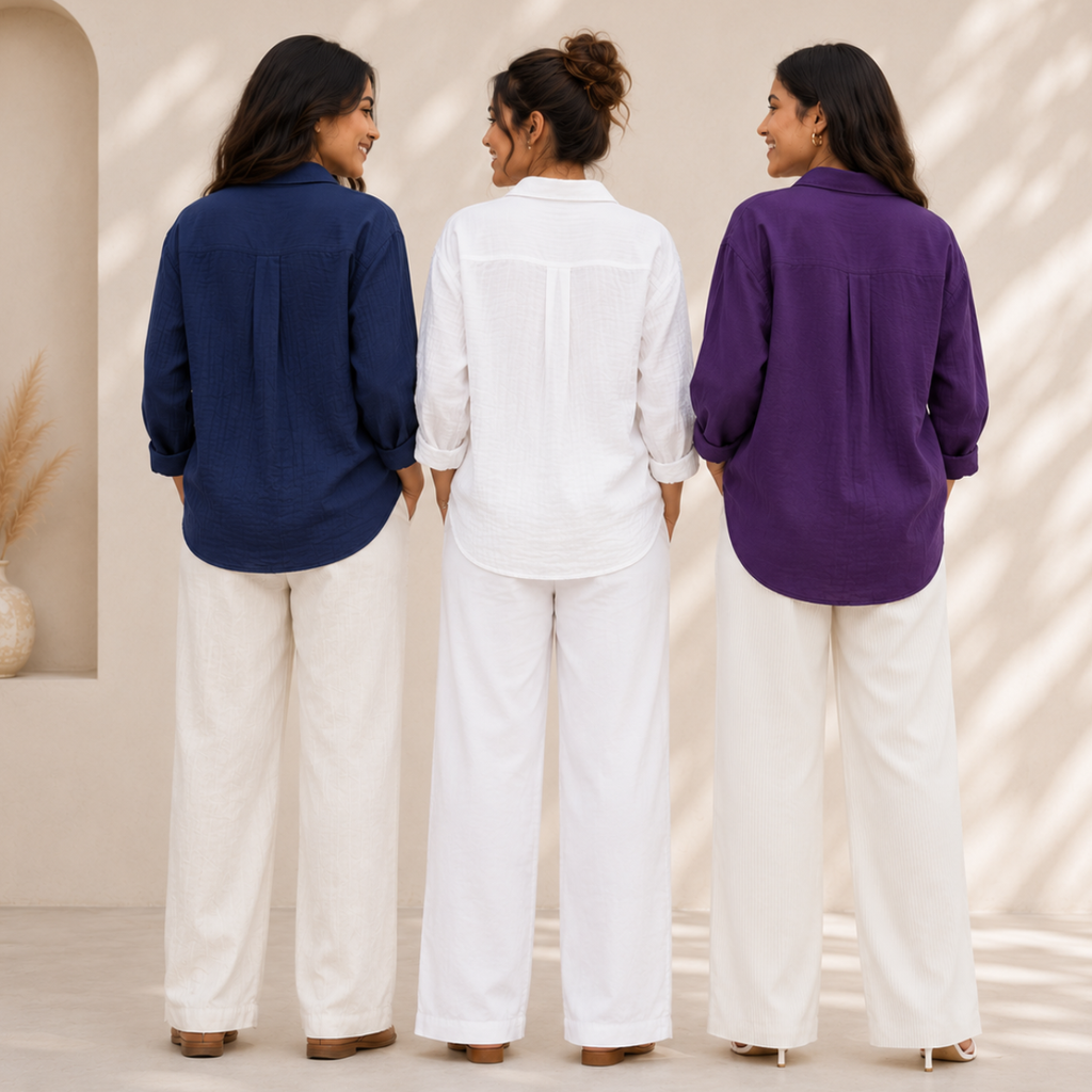 3 Linen Outfit Sets for Women ( L-7 )