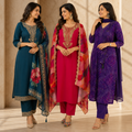 3 Women's Kurta Set with Dupatta | Comfortable Fit ( KS6 )