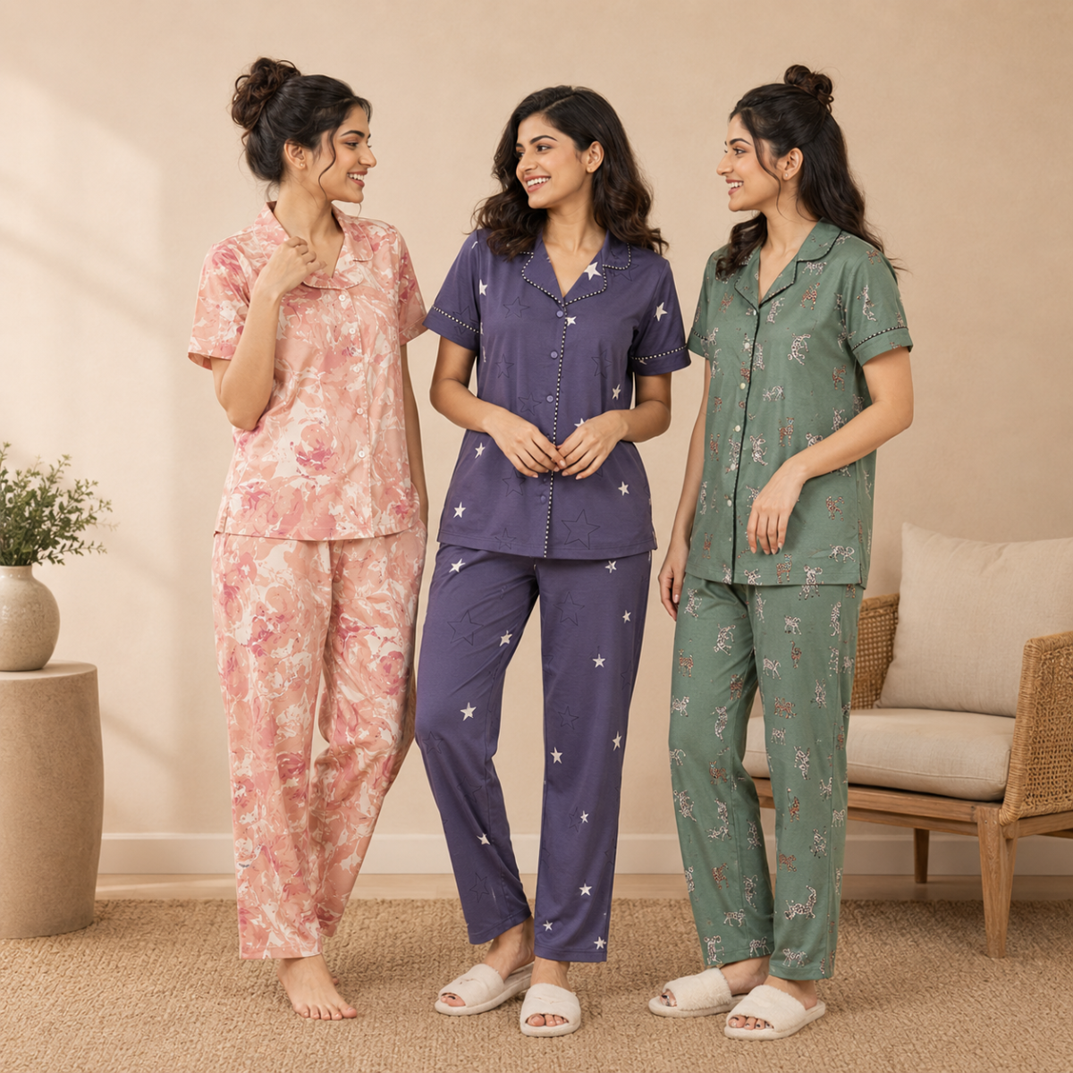 3 Combo Cotton Night Suits (C-8)