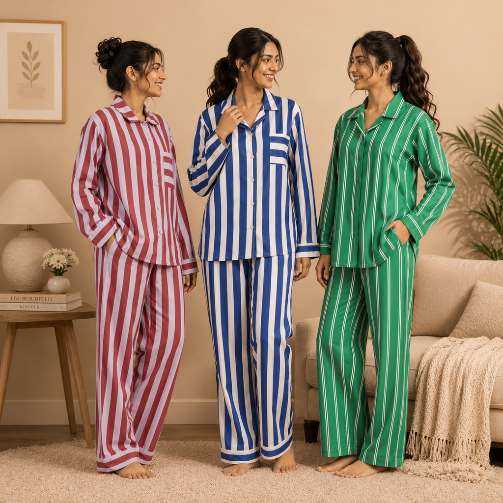3 Cotton Night Suit For Women (N-3)
