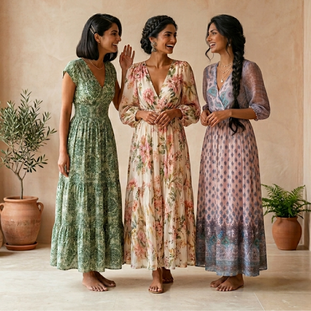 3 Printed Maxi Dress – Style Meets Comfort | MD-08
