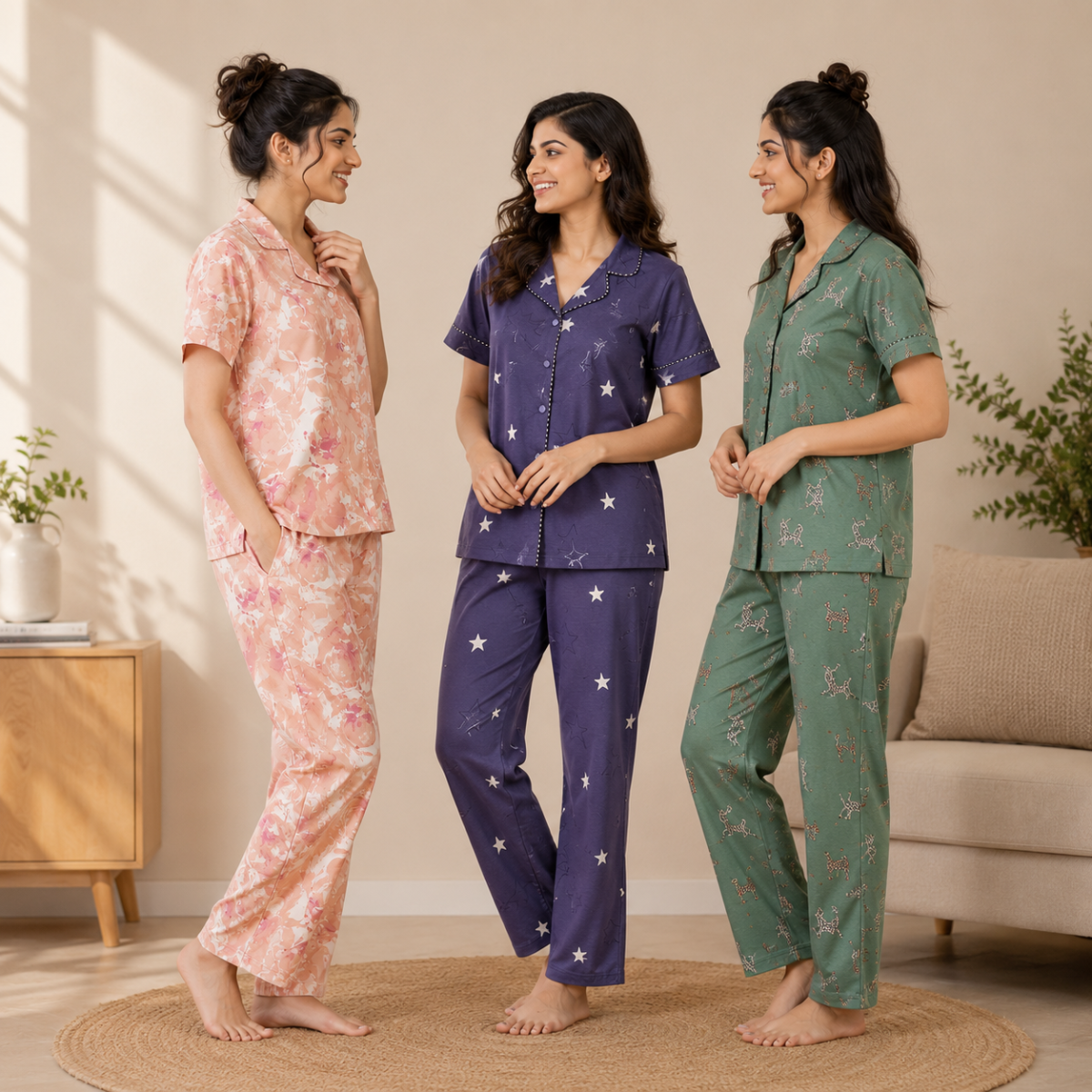 3 Combo Cotton Night Suits (C-8)