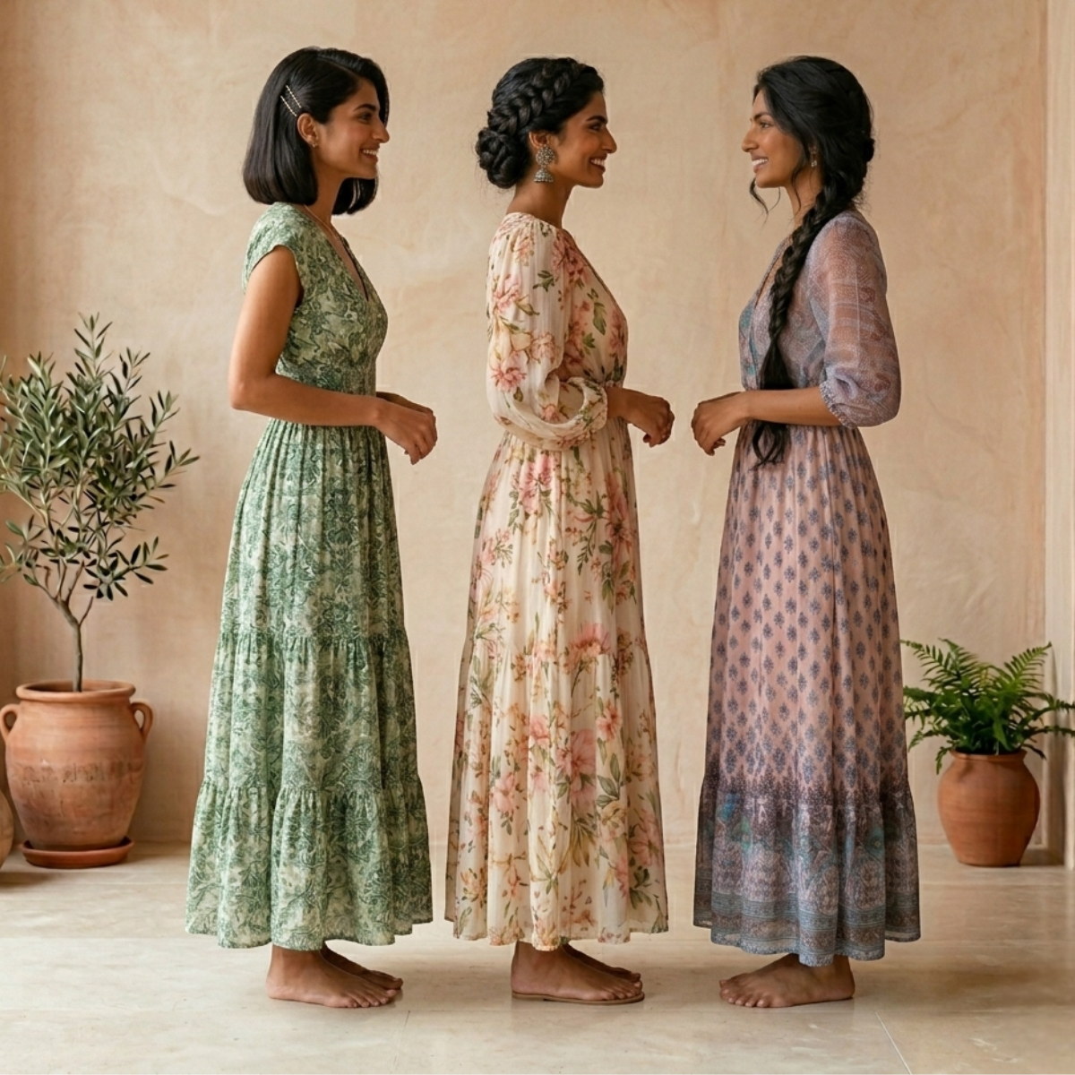 3 Printed Maxi Dress – Style Meets Comfort | MD-08