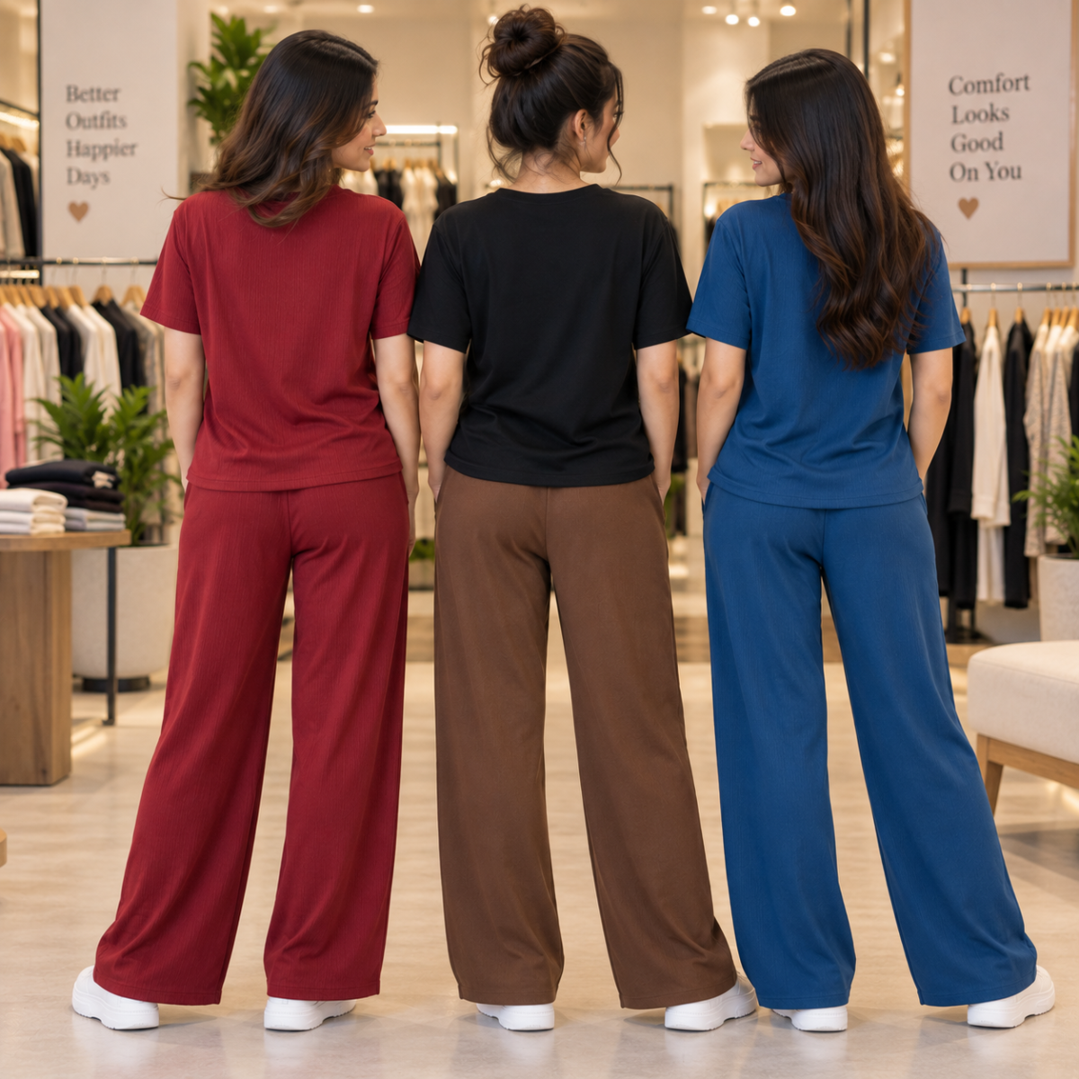 3 Women’s Casual T-Shirt With Trouser  ( T6 )