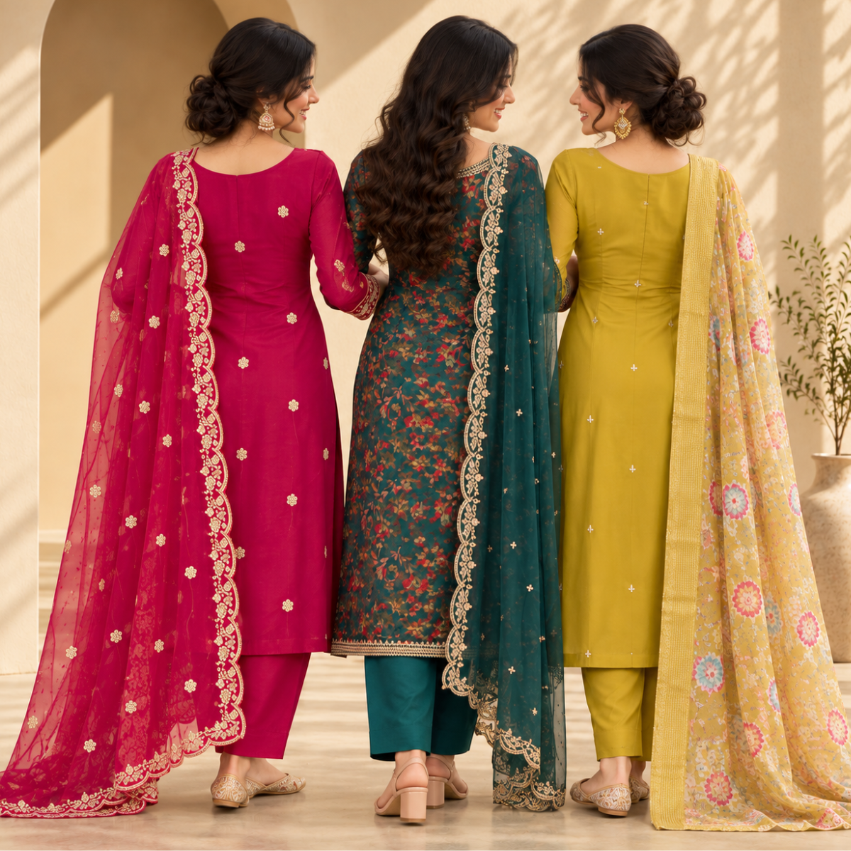 3 Women’s Stylish Kurta Set With Dupatta | KS-6
