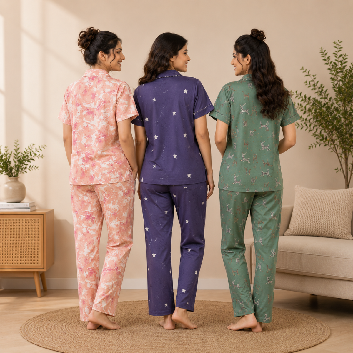 3 Combo Cotton Night Suits (C-8)