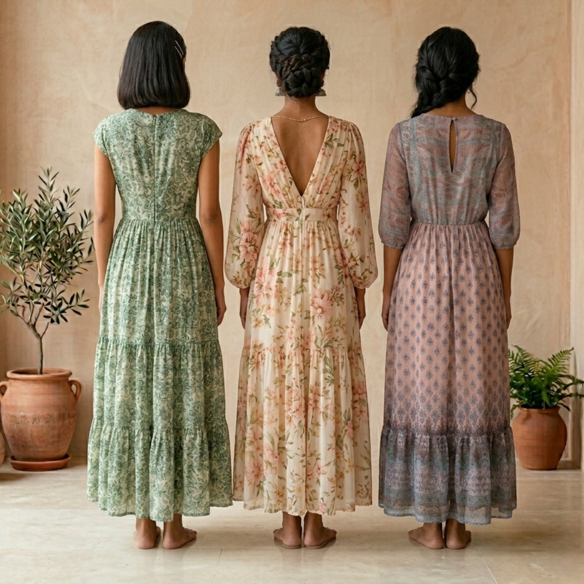 3 Printed Maxi Dress – Style Meets Comfort | MD-08