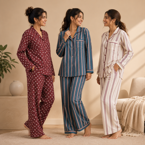 3 Cotton Night Suit For Women (N-2)