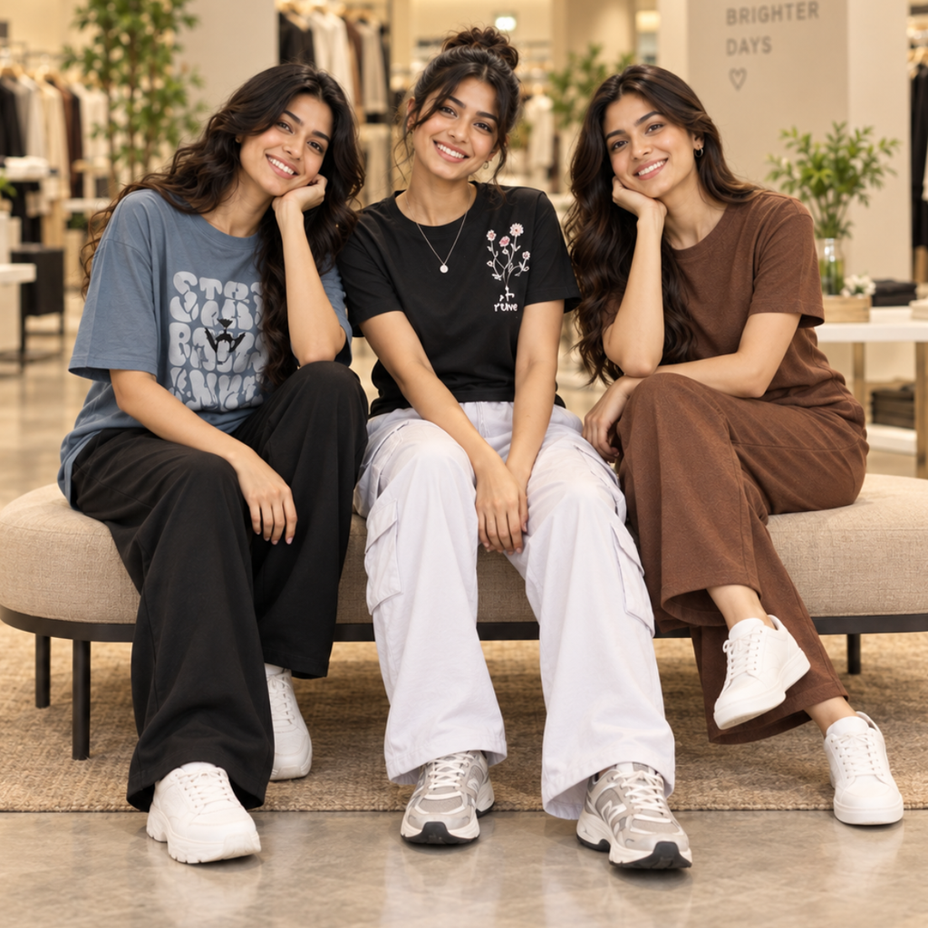 3 Women’s Casual T-Shirt With Trouser ( T7 )