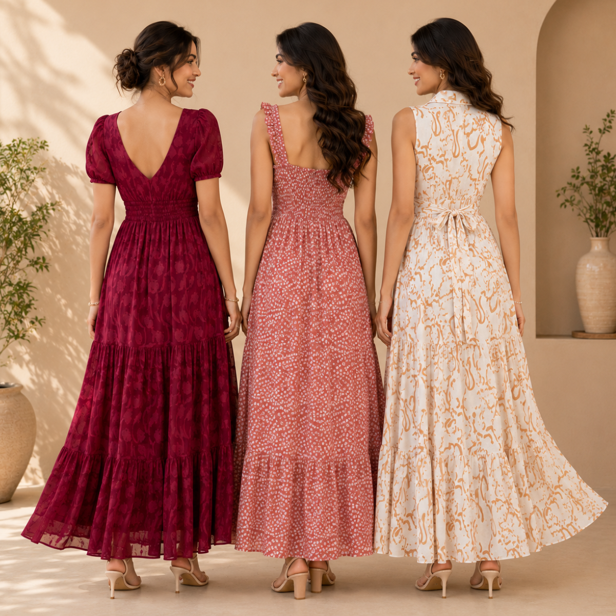 3 Printed Maxi Dress – Style Meets Comfort | MD-09