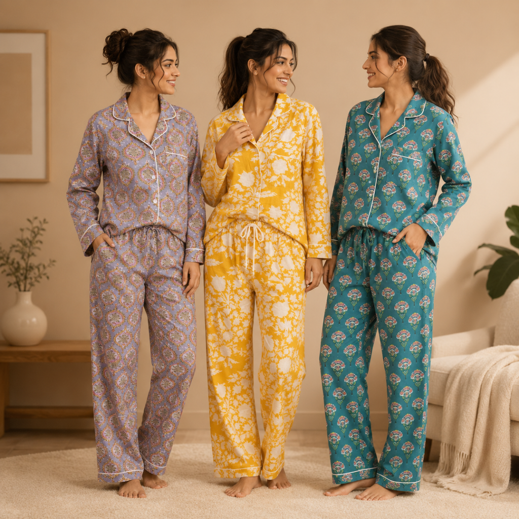 3 Cotton Night Suit For Women (N-1)