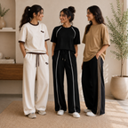 3 Sets Women's T-Shirts With Trousers (K-10)