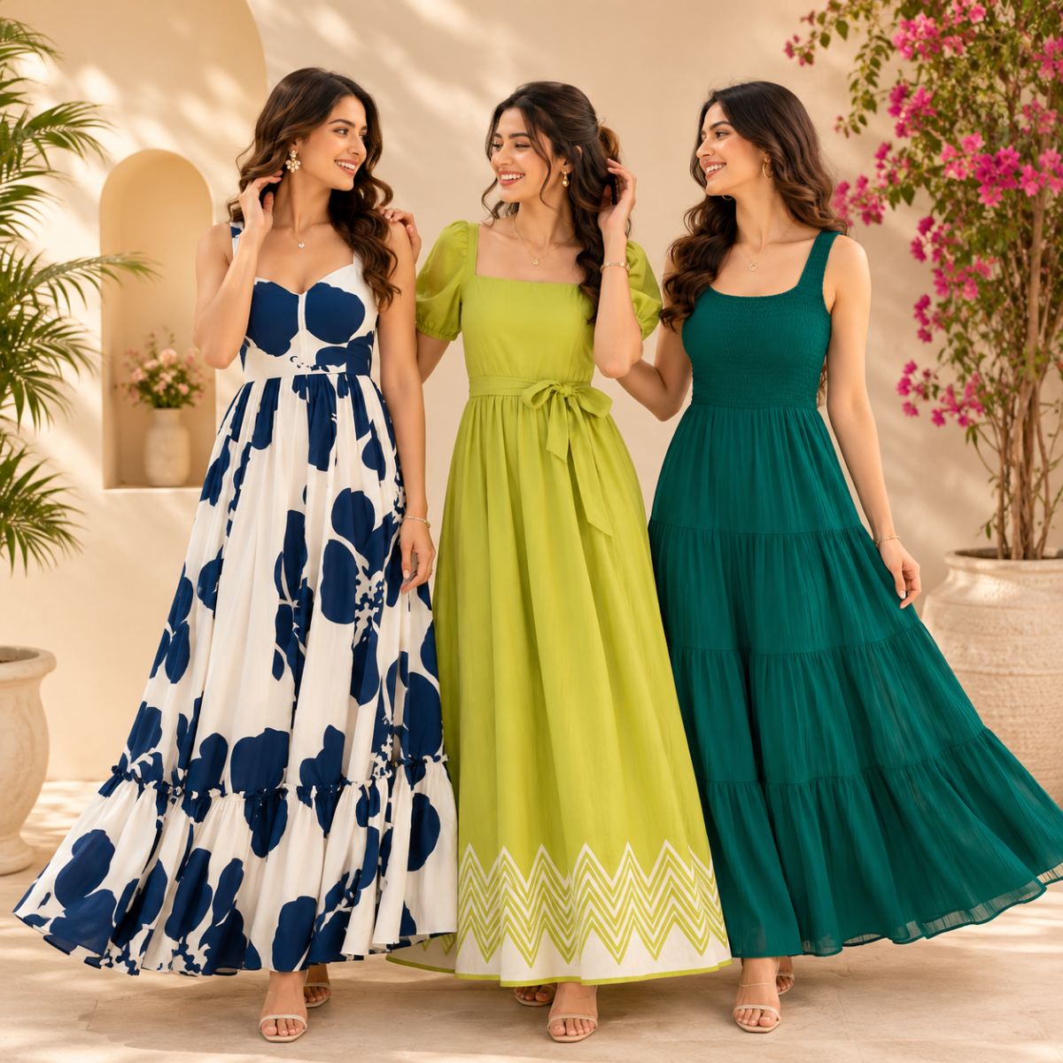 3 Printed Maxi Dress – Style Meets Comfort | MD-10