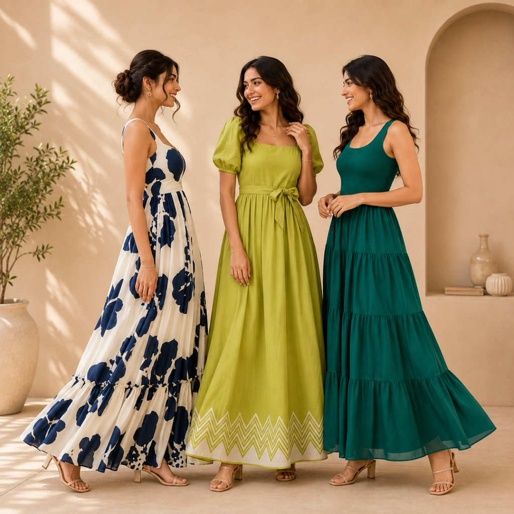 3 Printed Maxi Dress – Style Meets Comfort | MD-10