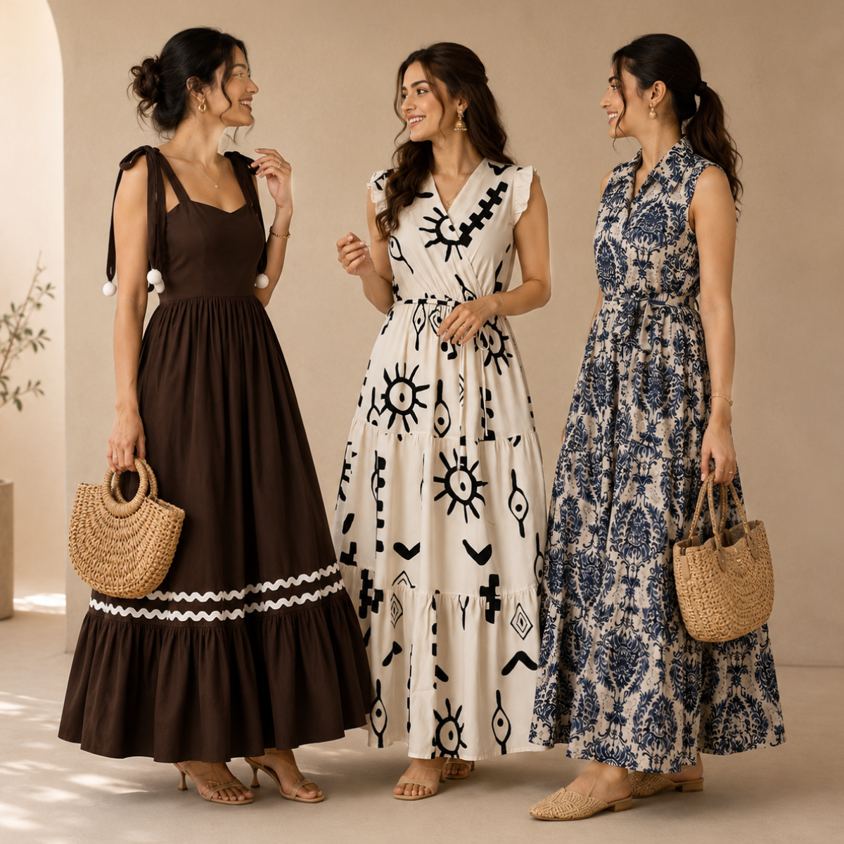 3 Printed Maxi Dress – Style Meets Comfort | MD-01