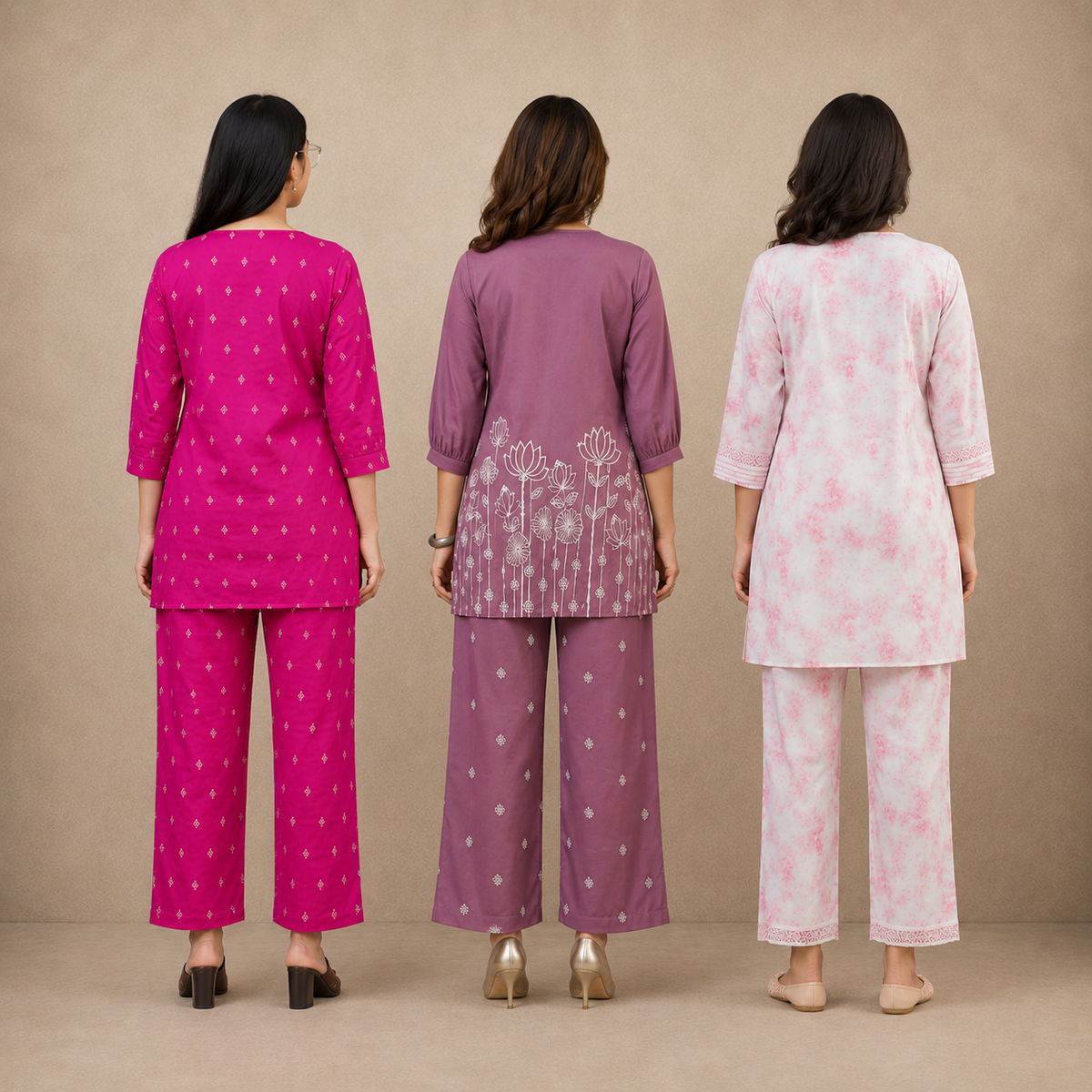 Printed Co-Ord | Pack of 3 | Casual Ethnic Fusion Wear | CC-013